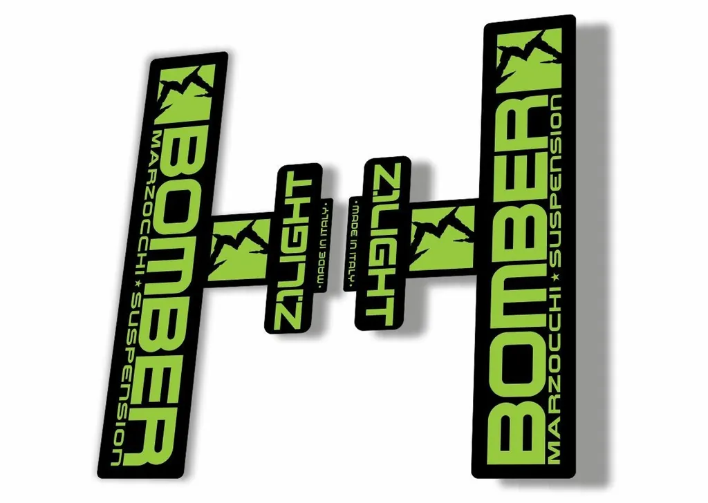 Marzocchi Bomber Z1 Light 2006 Fork Suspension Sticker Decal Kit Adhesiv Green - 1