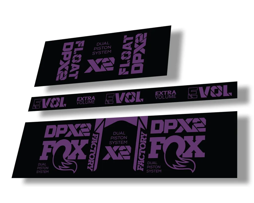 FOX Float DPX2 2021 Factory Rear Shock Suspension Sticker Decal Kit Purple - 1