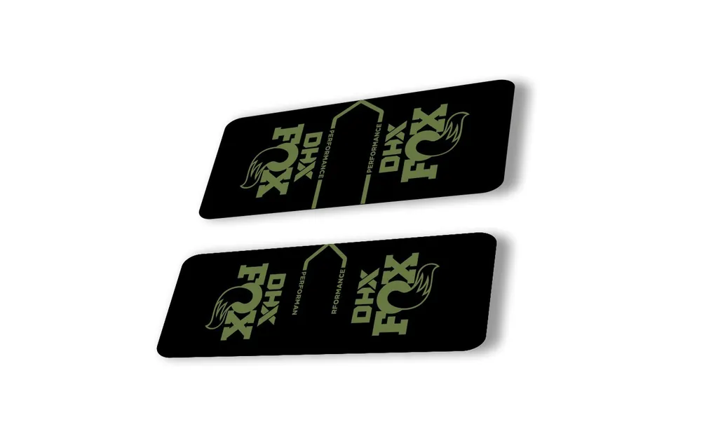 FOX DHX 2022 Performance Rear Shock Suspension Sticker Decal Adhesive Olive - 1
