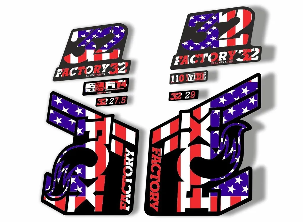 FOX 32 Float 2018-19 Forks Suspension Factory Decals Stickers Adhesive USA Theme - 1