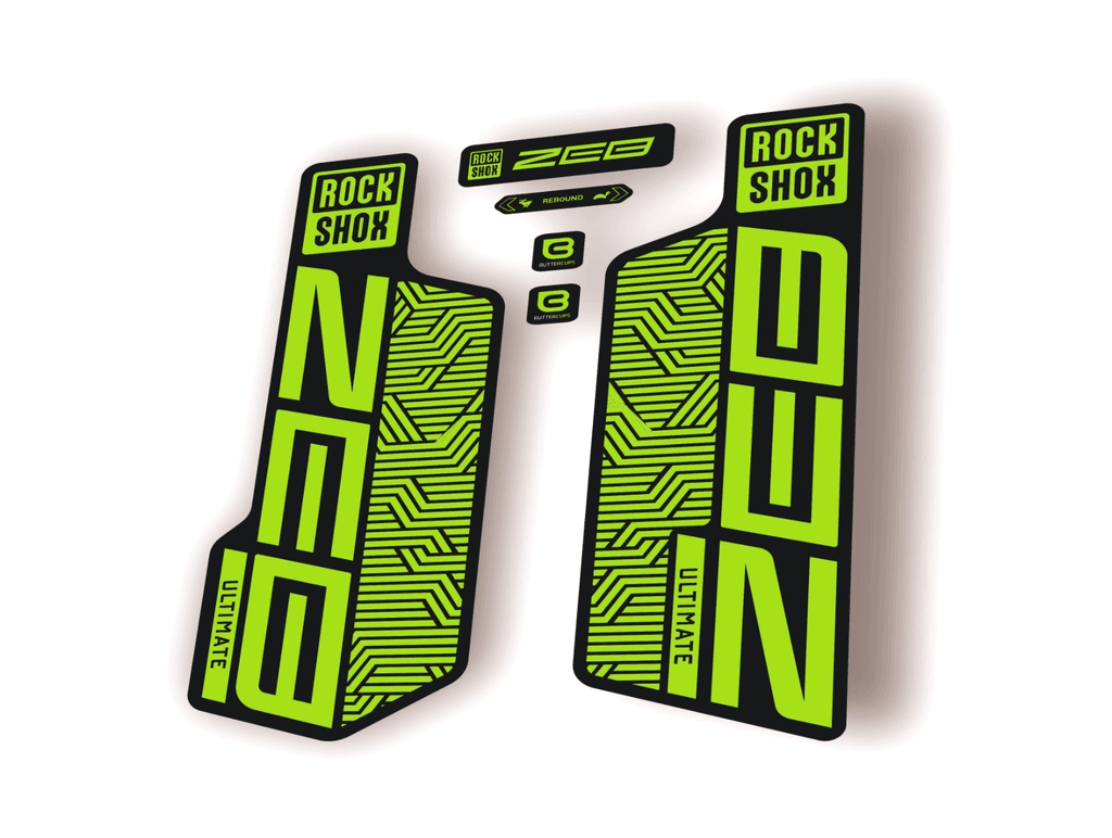Rock Shox ZEB ULTIMATE 2024 Flight Attendant Bike Cycling Decal Sticker Green - 1