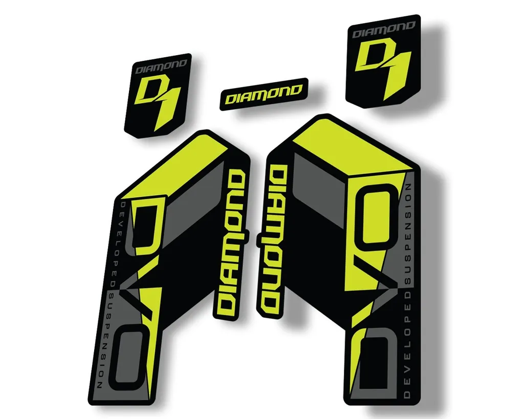 DVO Diamond Developed D1 2020 Fork Suspension Sticker Factory Decal Lime Green - 1