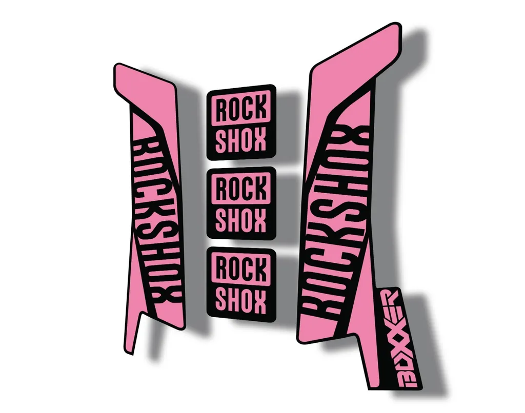 Rock Shox BOXXER 2017 Mountain Bike Cycling Decal Kit Sticker Light Pink - 1