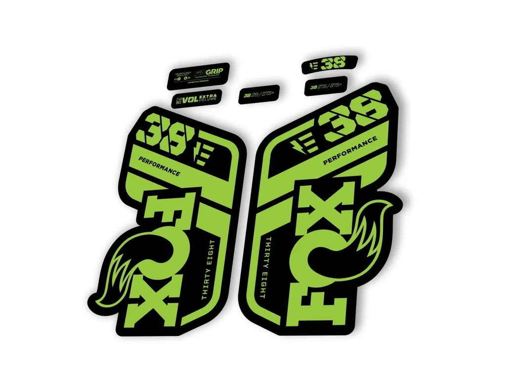 FOX 38 Performance E Bike 2021 Forks Suspension Factory Decal Sticker Green - 1