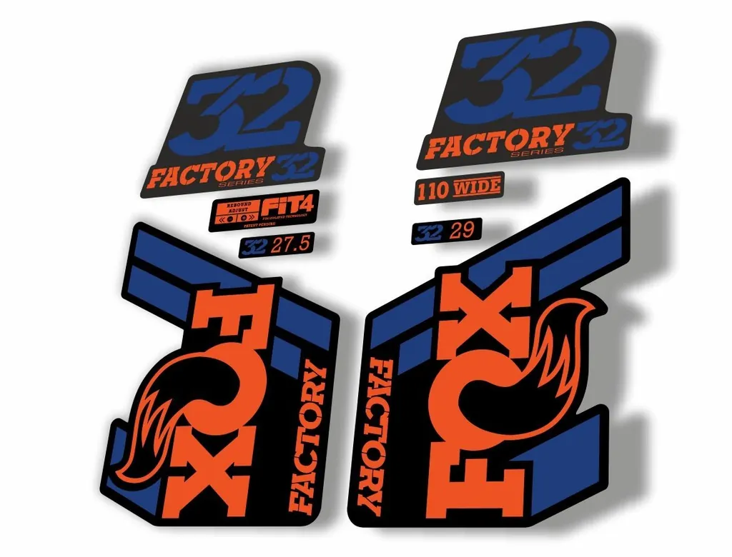 FOX 32 Float 2018-19 Forks Suspension Factory Decal Sticker Adhesive Blue Orange - 1