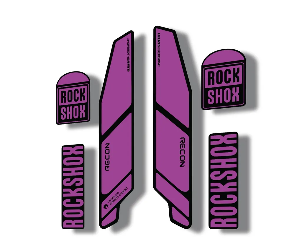 Rock Shox RECON 2014 Mountain Bike Cycling Decal Kit Sticker Adhesive Purple - 1