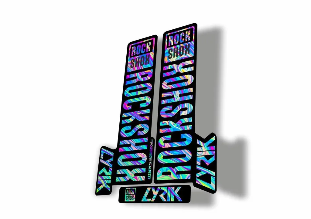 Rock Shox LYRIK 2018 Mountain Bike Cycling Decal Kit Sticker Oil Slick 1 - 1