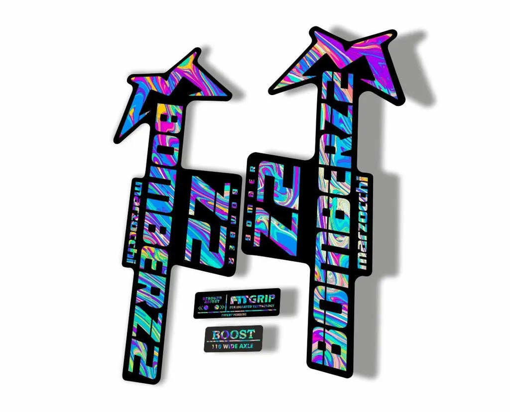 Marzocchi Bomber Z2 2020 Fork Suspension Sticker Decal Kit Adhesive Oil Slick 1 - 1