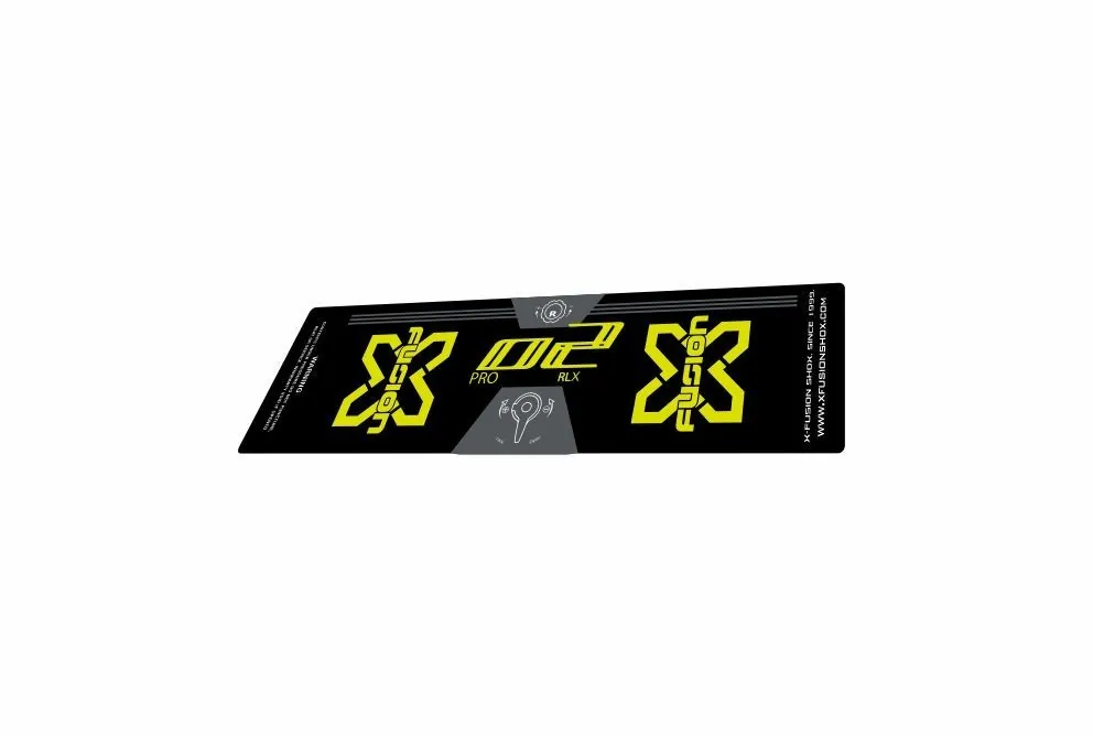 X Fusion 2018 O2 Pro RLX Rear Shock Suspension Sticker Factory Decal Lime Green - 1