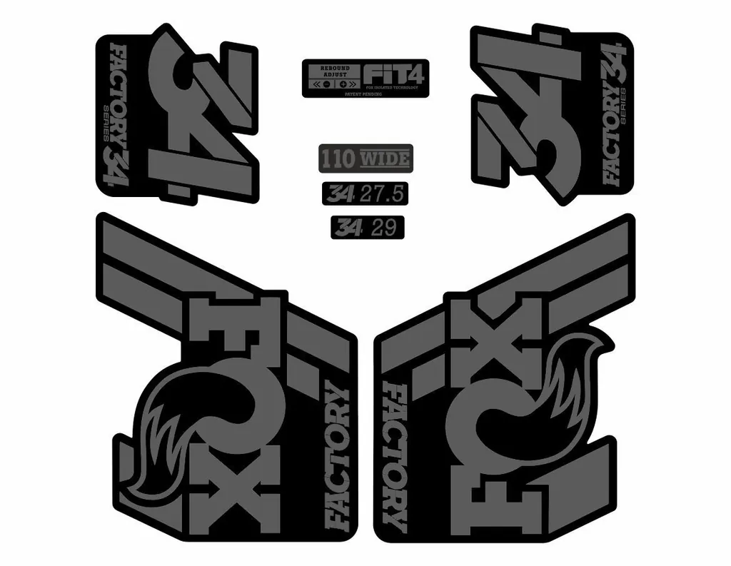 FOX 34 Float 2018-19 Forks Suspension Factory Decals Stickers Adhesive Gray - 1