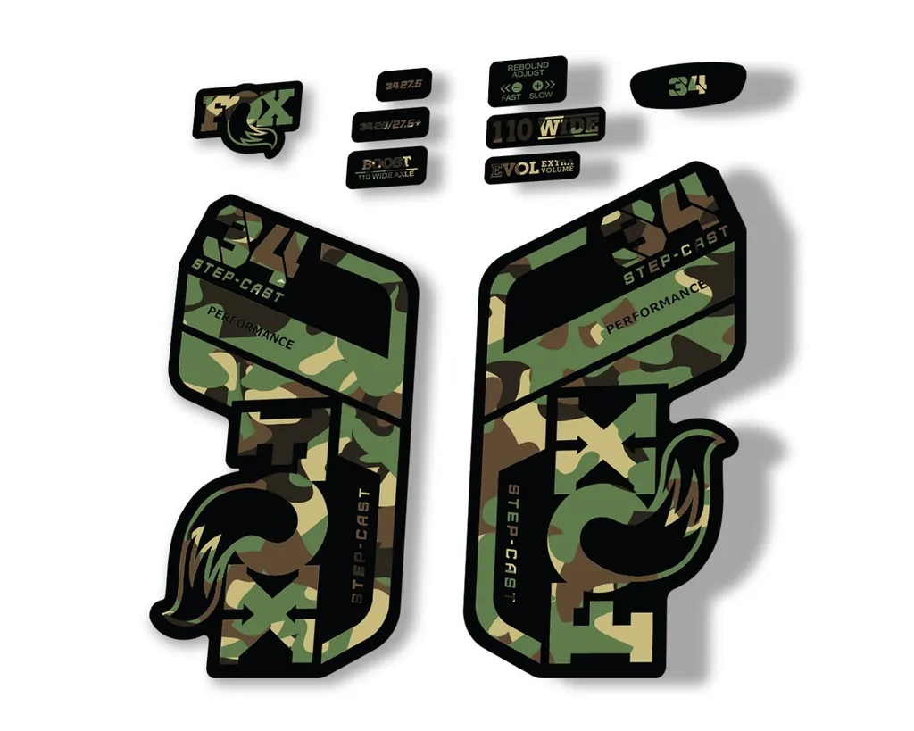 FOX 34 Performance SC 2021 Forks Suspension Factory Decal Sticker Camo - 1