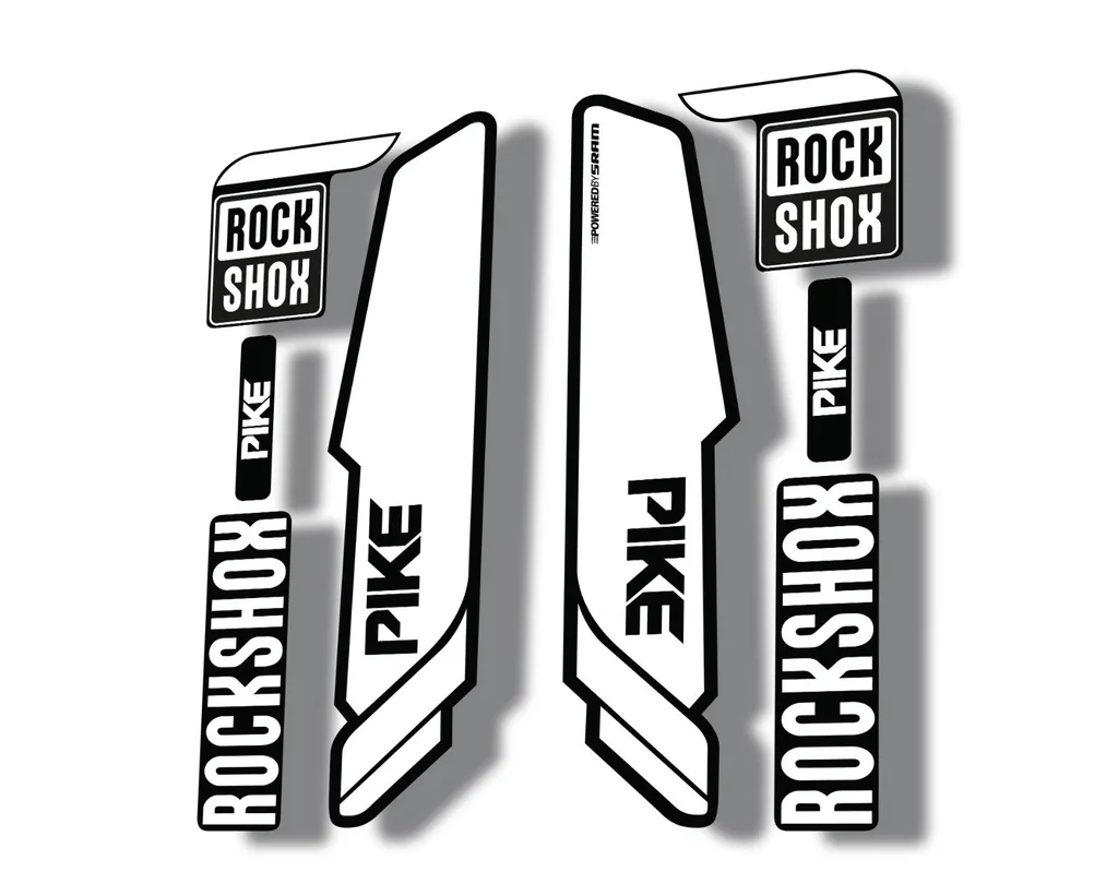 Rock Shox PIKE 2014 Mountain Bike Cycling Decal Kit Sticker Adhesive White - 1