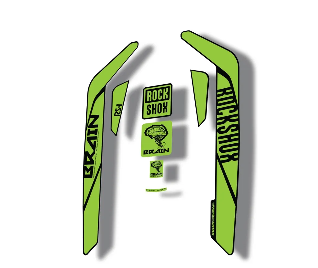 Rock Shox RS-1 Brain 2016-17 Mountain Bike Cycling Decal Sticker Adhesive Green - 1