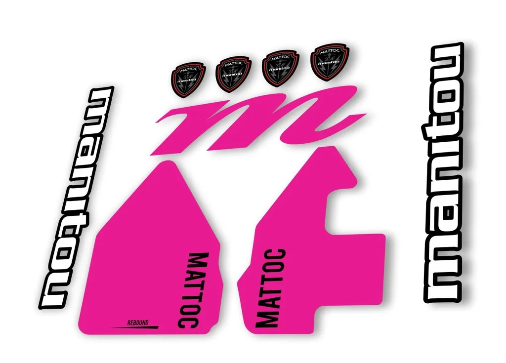 Manitou Mattoc 2017 Fork Suspension Decal Kit Sticker Set Pink - 1