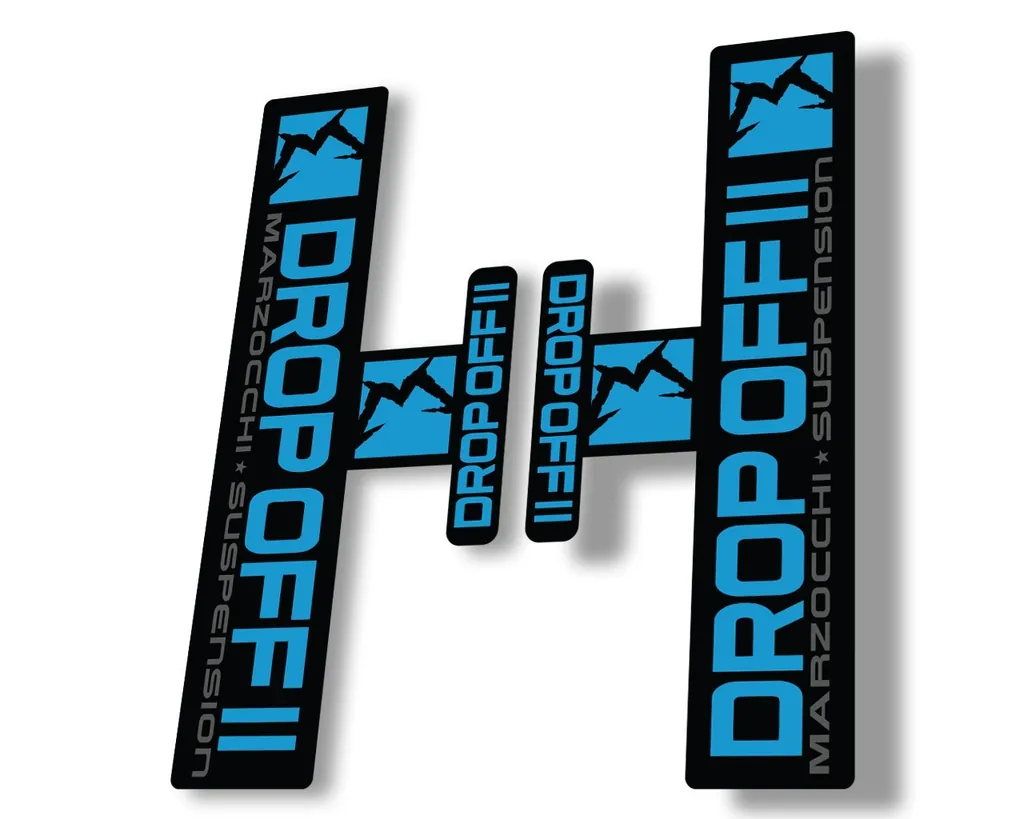 Marzocchi Drop Off II 2 2006 Fork Suspension Sticker Decal Kit Adhesive Blue - 1