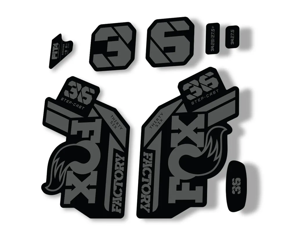 FOX 36 Step Cast SC 2021 Factory Fork Decals Suspension Sticker Adhesive Gray - 1