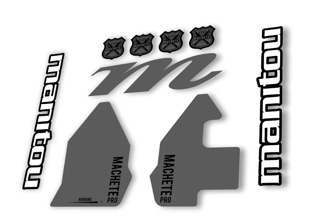 Manitou Machette 100 Pro 2020 Fork Suspension Decal Kit Sticker Gray - 1