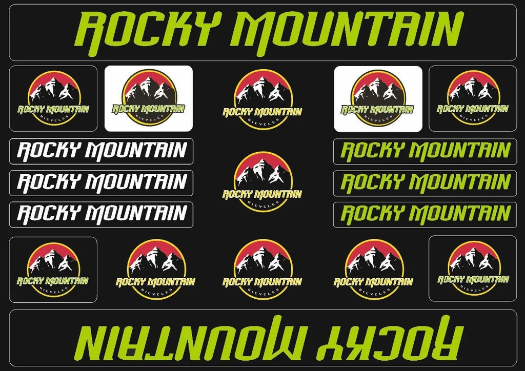 Bicycle Vinyl Stickers – Compatible with Rocky Mountain Bikes – Green - 1