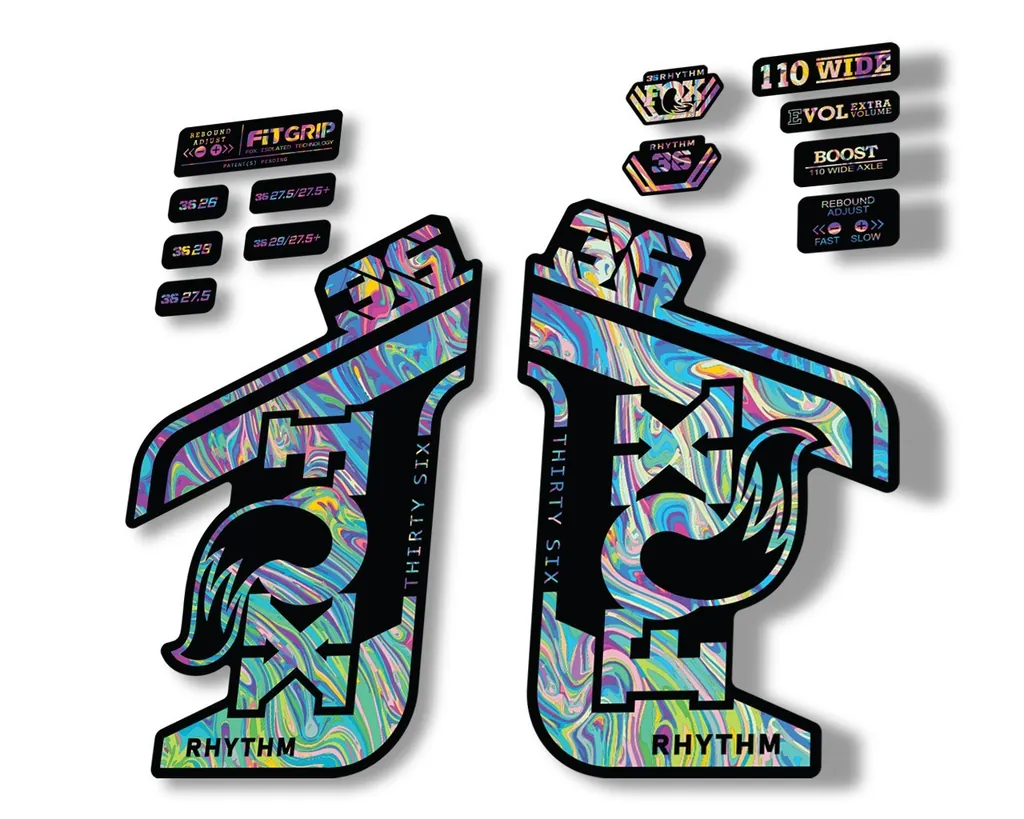 FOX 36 RHYTHM 2021 Forks Suspension Factory Decal Sticker Adhesive Oil Slick 1 - 1