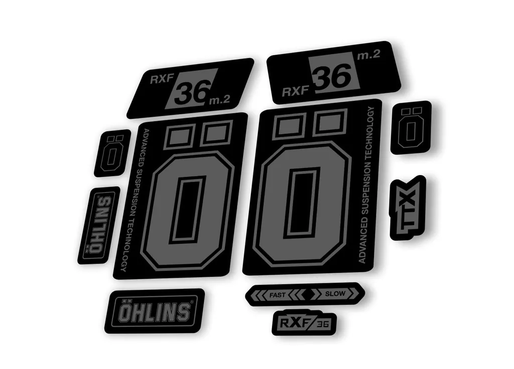 Ohlins RXF 36 M.2 2022 Fork Decal Mountain Bike Cycling Sticker Adhesive Gray - 1