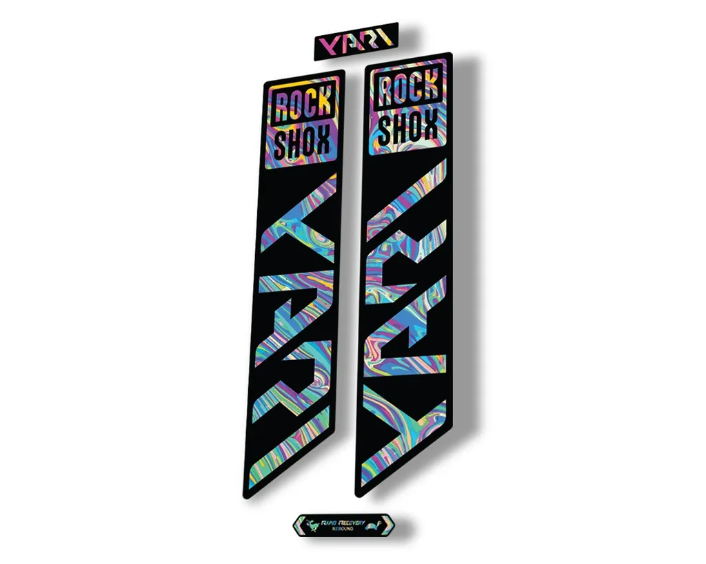 Rock Shox YARI 2021 Fork Decal Mountain Bike Cycling Sticker Adhesive Oil Slick1 - 1