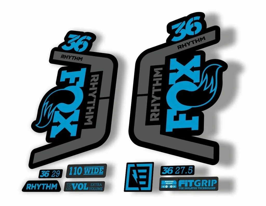 FOX 36 Rhythm 2019 Forks Suspension Factory Decal Sticker Adhesive Blue Gray - 1