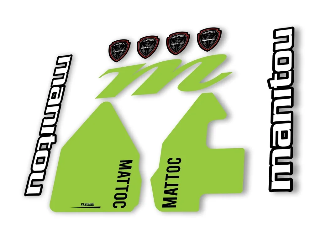 Manitou Mattoc 2017 Fork Suspension Decal Kit Sticker Set Green - 1