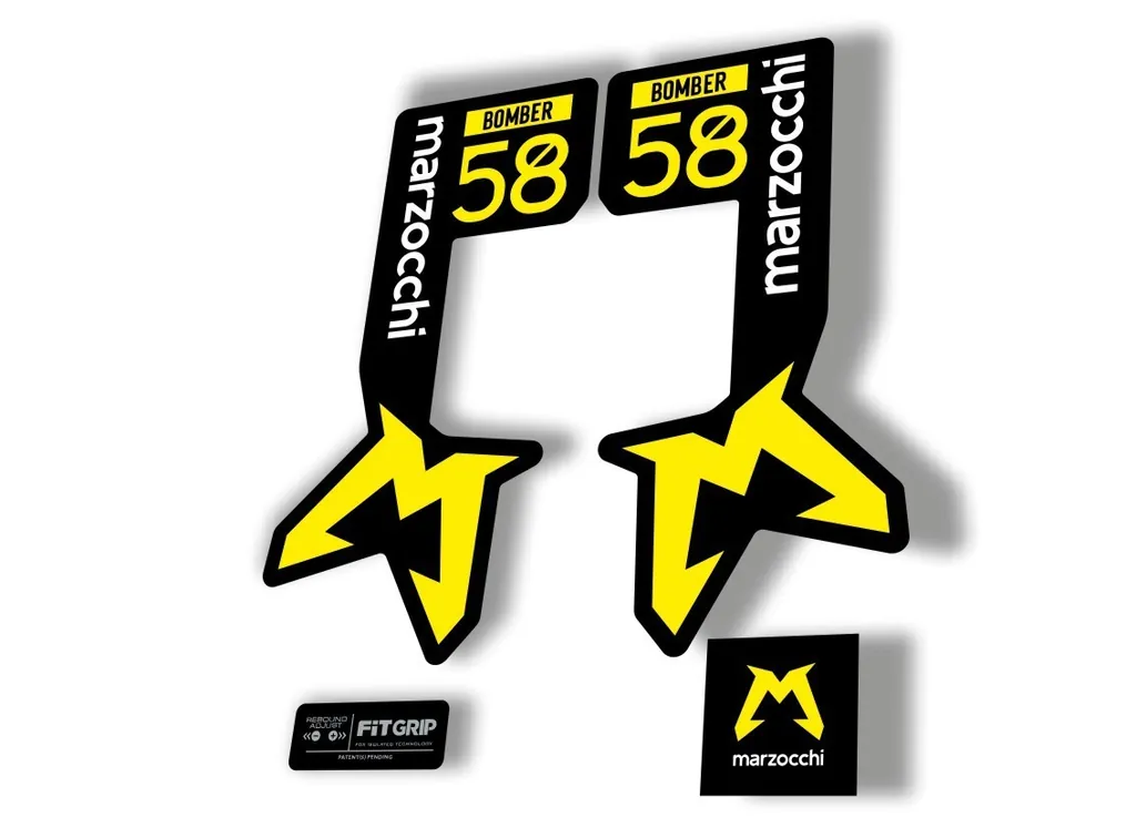 Marzocchi Bomber 58 2025 Suspension Sticker Decal Kit Adhesive Yellow - 1