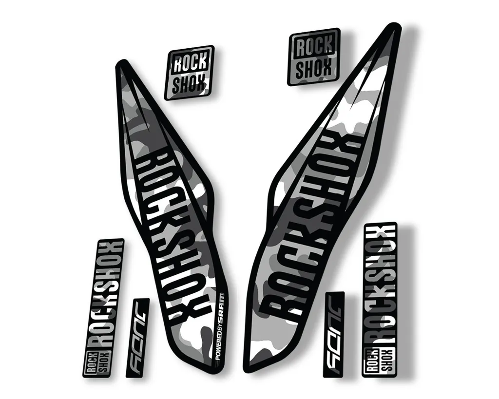 Rock Shox Judy 2017 Fork Decal Bike Cycling Sticker Adhesive White Camo - 1