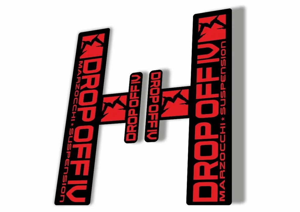 Marzocchi Drop Off 4 IV 2006 Fork Suspension Sticker Decal Kit Adhesive Red - 1