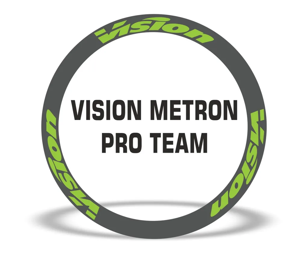 Vision Metron Pro Team Road Bike Rim Decal Wheel Sticker Set Adhesive Green - 1