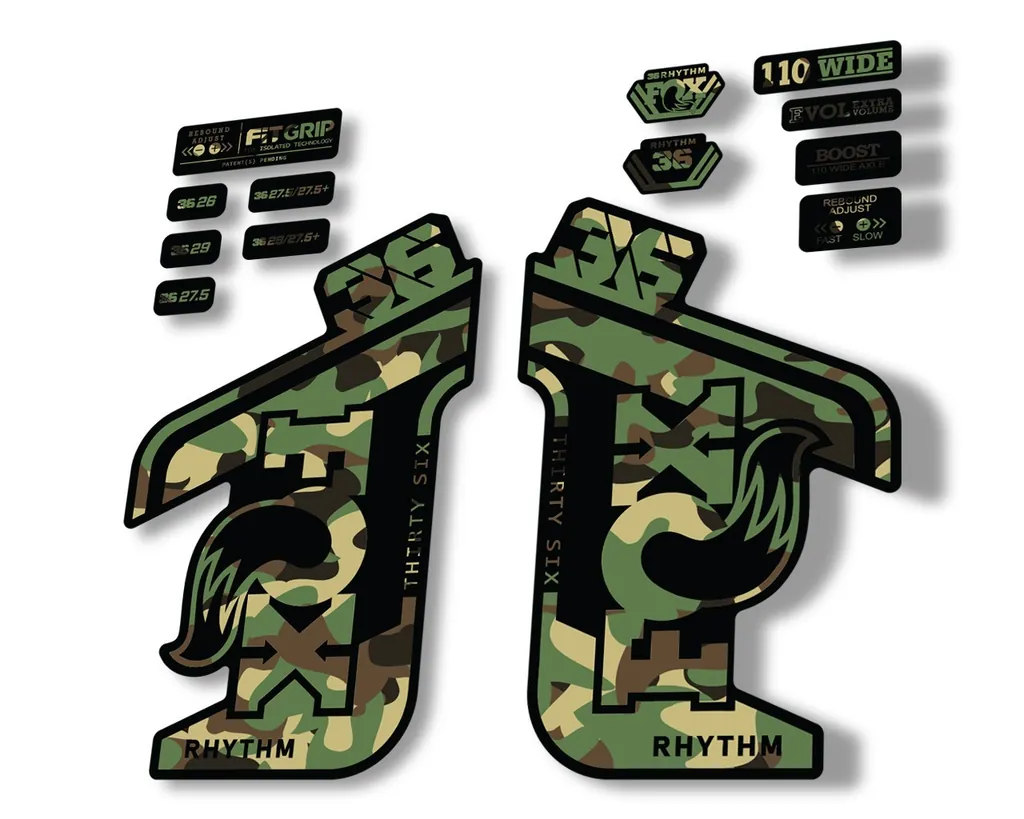 FOX 36 RHYTHM 2021 Forks Suspension Factory Decal Sticker Adhesive Camo - 1