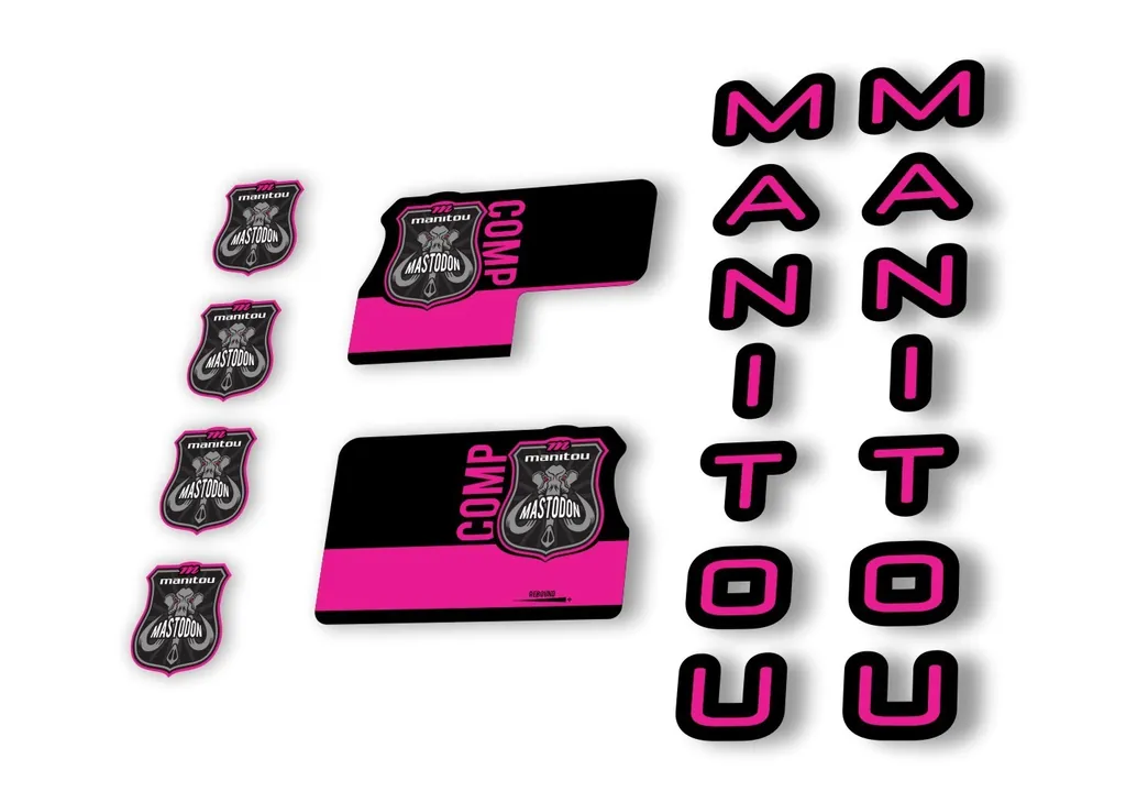Manitou Mastadon Comp 2020 Fork Suspension Decal Kit Sticker Set Pink - 1