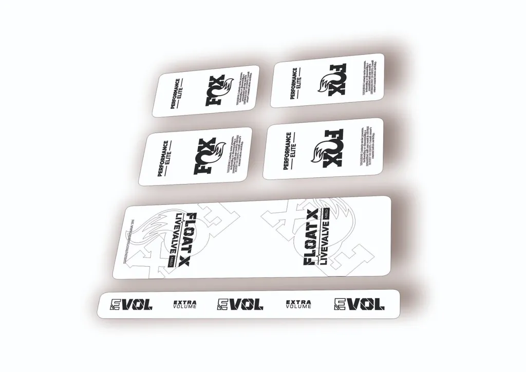 FOX Float X 2025 Elite Live Valve NEO Rear Shock Decal Sticker Kit Adhesiv Black - 1