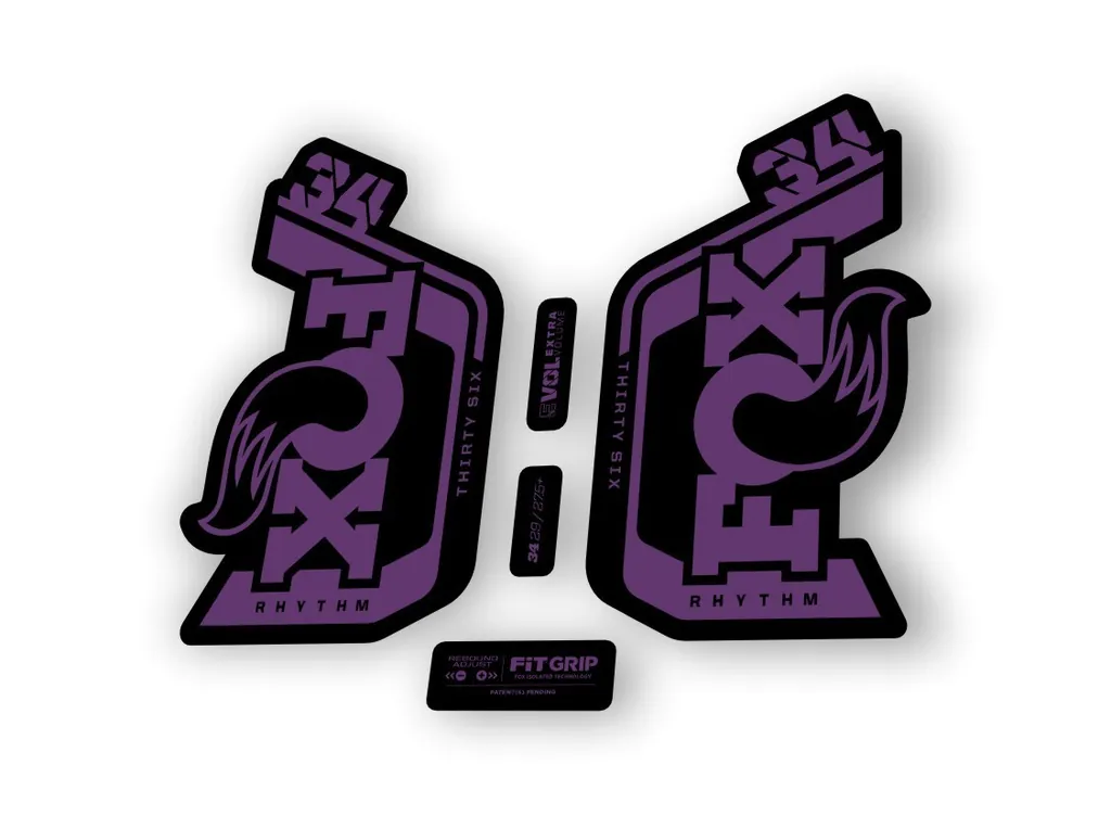 Fox 34 Rhythm 2024 Fork Suspension Factory Decal Sticker Adhesive Purple - 1