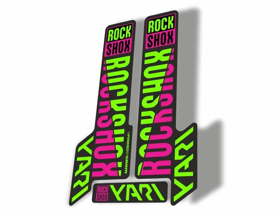 Rock Shox YARI 2018 Fork Decal Mountain Bike Cycling Sticker Purple Green - 1