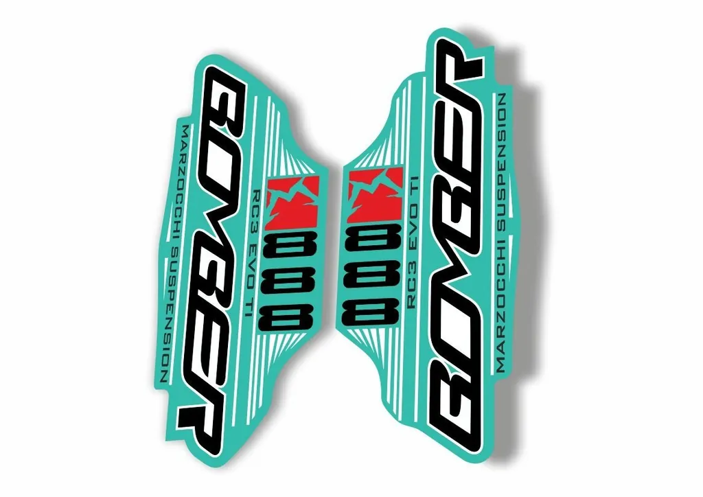 Marzocchi Bomber 888 RC3 EVO TI 2011 Fork Suspension Sticker Decal Kit Dolphin - 1