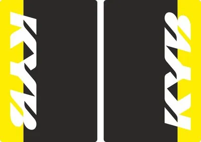 KYB Motocross Upper Fork Decal Stickers Graphic Set Adhesive Yellow - 1