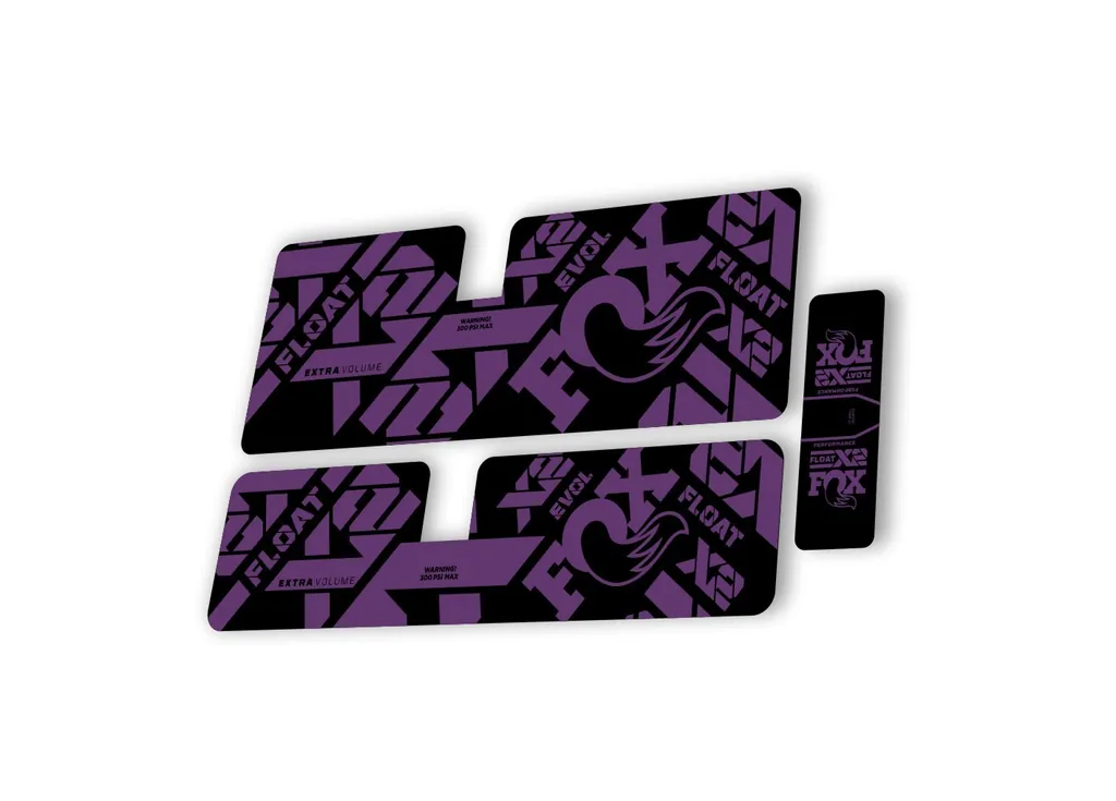 FOX Float X2 Performance 2021 Rear Shock Suspension Sticker Decal Kit Purple - 1