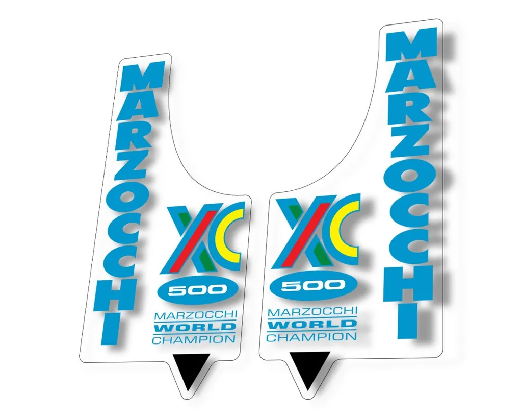 Marzocchi XC 500 1994 Suspension Graphic Decal Kit Sticker Adhesive Set Blue - 1