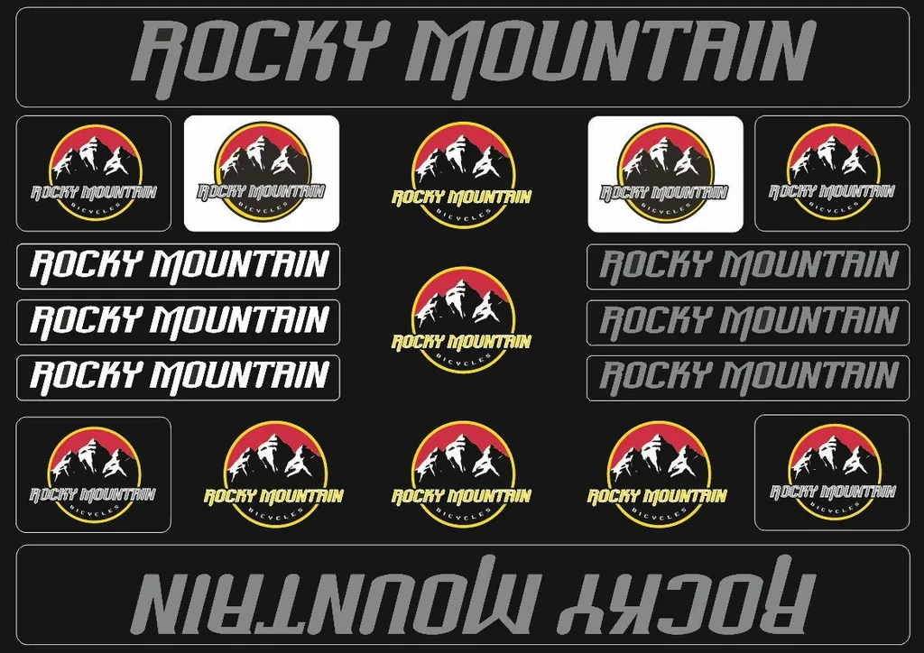 Bicycle Vinyl Stickers – Compatible with Rocky Mountain Bikes – Gray - 1
