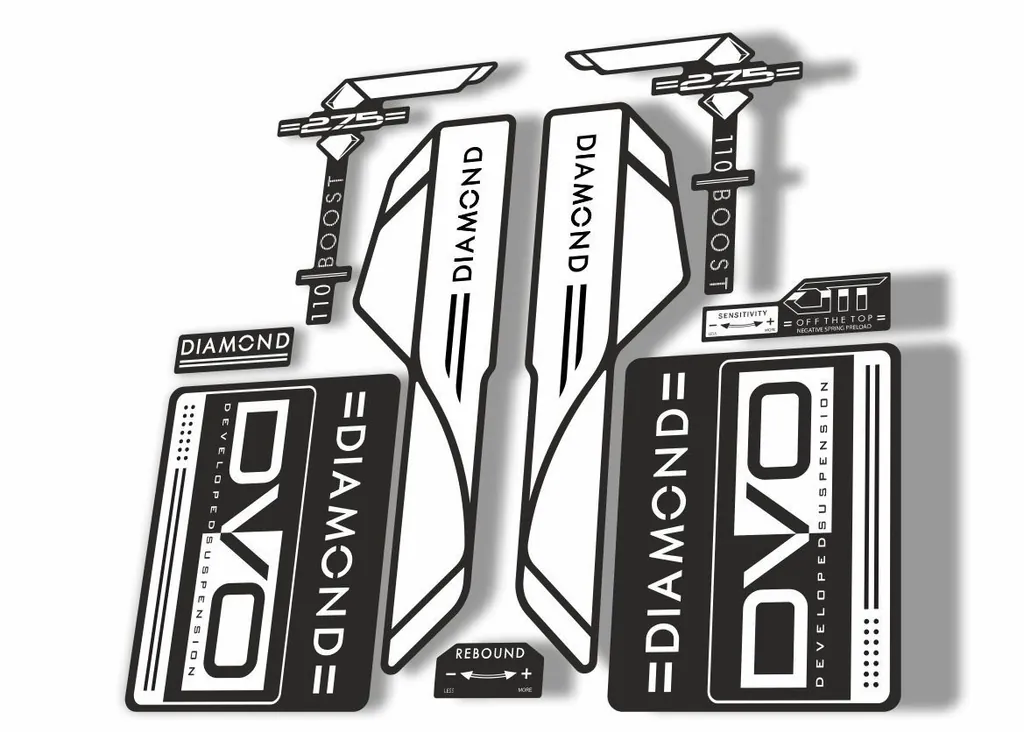 DVO 2017 Diamond Boost 27.5 Fork Suspension Sticker Decal Adhesive White - 1