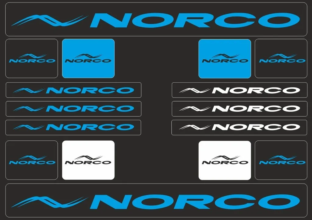Bicycle Vinyl Stickers – Compatible with NORCO Mountain Bikes – Blue - 1