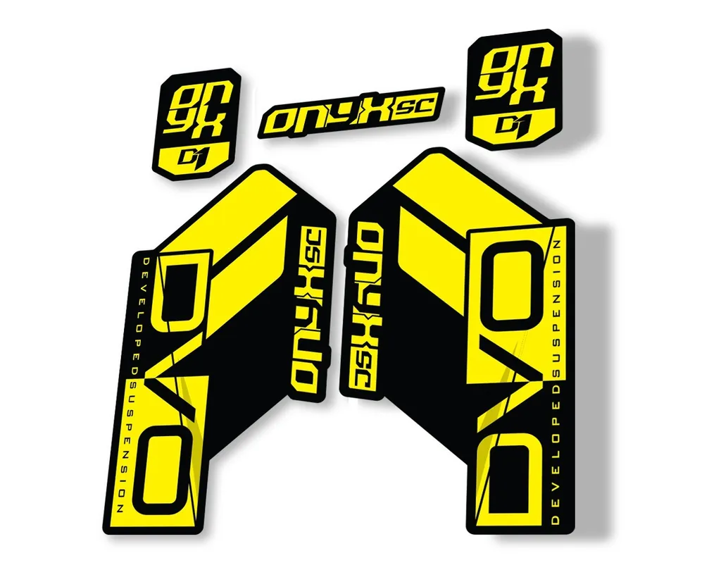 DVO Onyx SC D1 2019 Fork Suspension Sticker Factory Decal Adhesive Yellow - 1