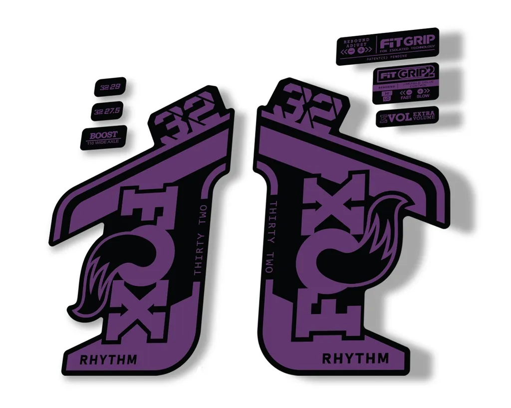 FOX 32 Rhythm 2021 Factory Fork Decals Suspension Sticker Purple - 1