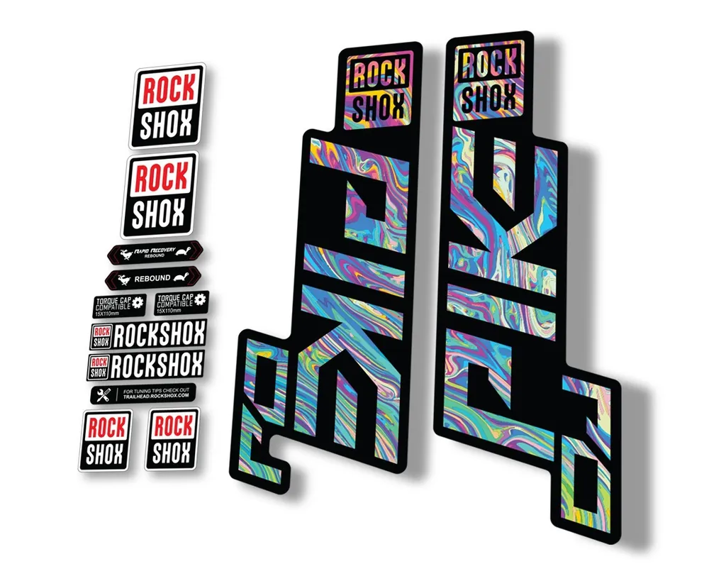 Rock Shox PIKE DJ 2021 Mountain Bike Cycling Decal Sticker Adhesive Oil Slick 1 - 1