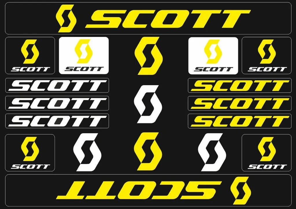 Bicycle Vinyl Stickers – Compatible with Scott Bikes – Yellow - 1