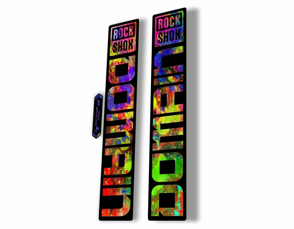 Rock Shox DOMAIN 2022 Mountain Bike Cycling Decal Sticker Adhesive Oil Slick - 1