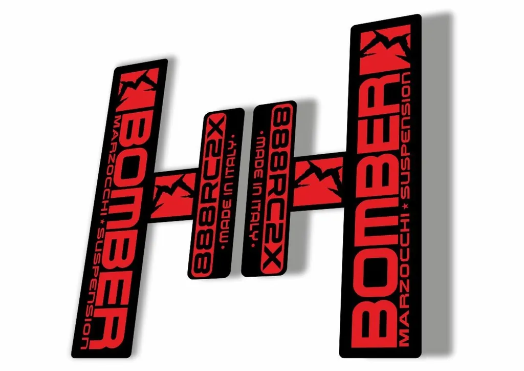 Marzocchi Bomber 888 RC2X 2006 Fork Suspension Sticker Decal Kit Adhesive Red - 1
