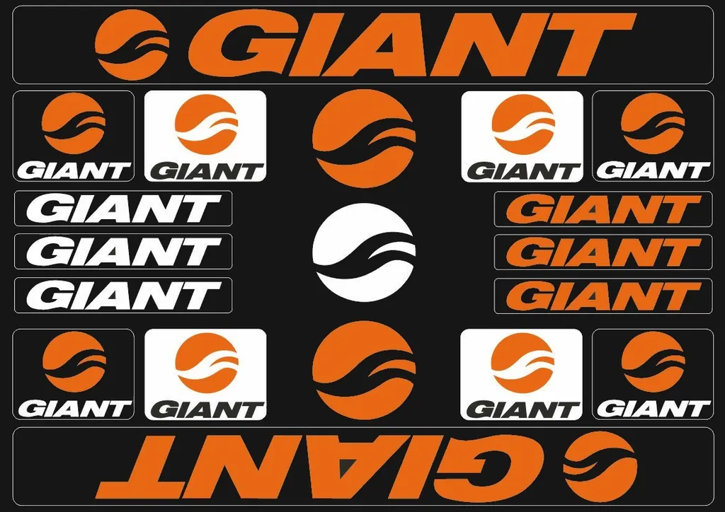 Bicycle Vinyl Frame Stickers – Compatible with GIANT Bikes – Orange - 1